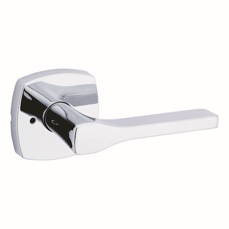 Kwikset Tripoli Lever with Midtown Rose Privacy Door Lock with 6AL Latch and RCS Strike Bright Chrome Finish 730TPLMDT-26